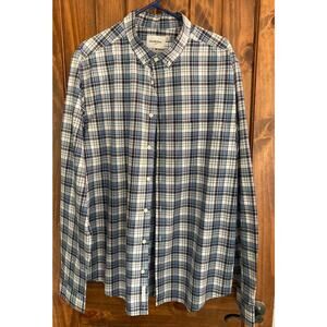 Goodfellow & Co blue plaid mens button down shirt size XL Tall